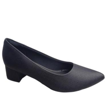 Imagem de Sapato Scarpin Salto Grosso Médio Conforto Piccadilly - Preto