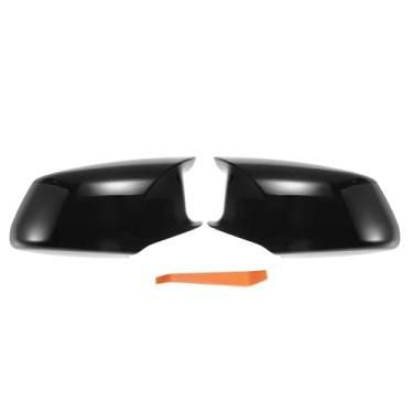 Imagem de X AUTOHAUX 1 par de tampa do espelho do lado do passageiro do motorista retrovisor do carro preto brilhante para BMW Série 5 F10 F11 F18 528i 530i 535i 550i Capas de proteção de espelho acabamentos de