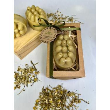 Imagem de Sabonete Vegetal Massageador Camomila e Argila Branca 115g - Likare Ho