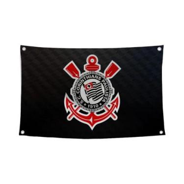 Imagem de Bandeira do Corinthians Paulista em Poliéster - Decoração para Área Ex