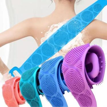 Imagem de Esfregão Esponja de Banho Esticável de Silicone Massageador Esfoliante