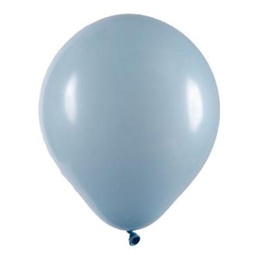 Imagem de Balão de Festa Redondo Profissional Látex Liso - Azul Claro - Art-Late