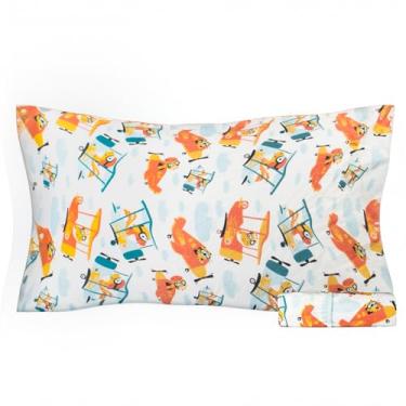 Imagem de Salt Earth Jogo de cama infantil 100% algodão, 210 fios, lençol com elástico, 2 peças, 1 lençol com elástico e 1 fronha, lençol temático para cama infantil (helicóptero)