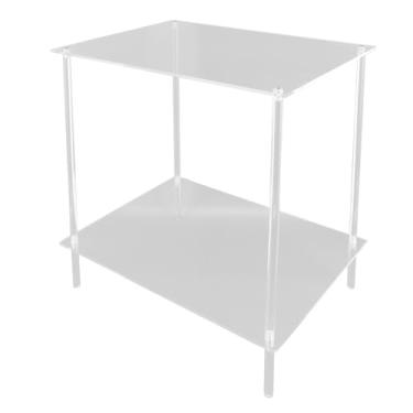 Imagem de Diydeg Mesa Final Acrílica, 2 Camada Simples Mesa de Cabeceira Moderna de Cabeceira de Cabeceira Fácil Mesa Lateral de Acrílico para Quarto de Sala