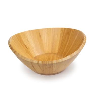 Imagem de Saladeira de Bambu Bowl 30cm – Formato Oval, 100% Bambu Natural, Sustentável, Ideal para Saladas, Frutas e Massas – Leve, Higiênica e Elegante