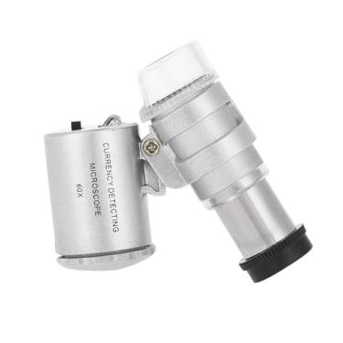 Imagem de Lupa de joias Semme, lupa de bolso de mini microscópio 60X Lupa de ampliação com luz UV LED para joias, diamantes, pedras preciosas, moedas, gravuras