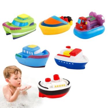 Imagem de Brinquedos De Barco Para Banho,Brinquedo Aquático Para Banho | Para Praia E Piscina, 6 Peças Utensílios De Banho Infantil Para Banheira