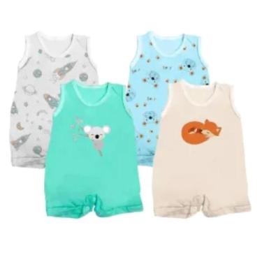 Imagem de Kit Roupa De Bebê 4 Peças Macacão Regata Banho De Sol Verão - Koala Ba