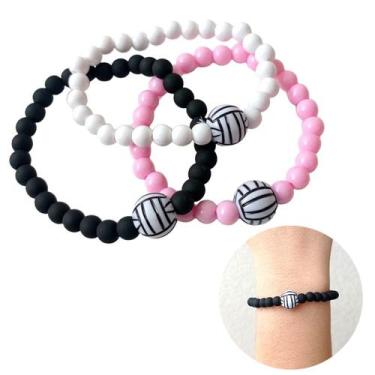 Imagem de Pulseira Vôlei - Luxo Miçangas Bola de Vôlei - Mood Sports, Branco, 13