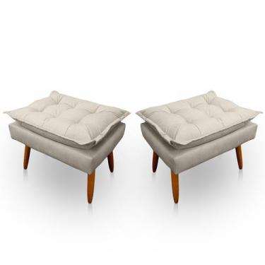 Imagem de Kit 2 Puff Opala Retangular para Sala e Quarto Suede - LH Decor - Los 