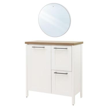 Imagem de Aparador Buffet Ditália Com Tampo + Espelho Bn-01 Branco