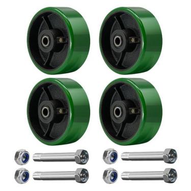 Imagem de Rodas Caster Wheels LONGRUNFORU 5x2 de poliuretano em ferro fundido, p