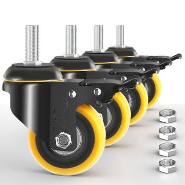 Imagem de Stem Casters, conjunto de 4 fechos JULANG pesados de 3 polegadas