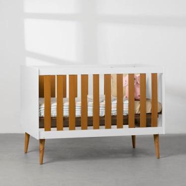 Imagem de Berço Mini Cama Isis  Branco e Savana Fosco - Abra Casa