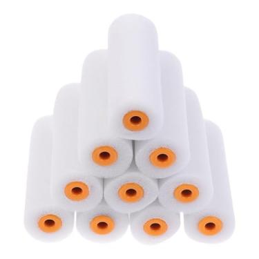 Imagem de KiBcsLic 10 peças de rolos de pintura compactos profissionais, rolos de esponja portáteis para pintura de portas de parede, retoques, acabamentos de canto de