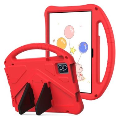 Imagem de YRH Capa para tablet Onn 10.1 (geração 4) 2024 (modelo: 100135925), capa infantil de EVA à prova de choque para tablet Onn 10,1 polegadas, vermelha