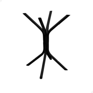 Imagem de Base Ferro Para Mesa De Vidro Madeira 4 Lugares (Preto)