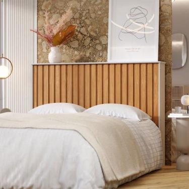 Imagem de Cabeceira Queen Detroit Ripado Off White/Nature - Tebarrot, Bege