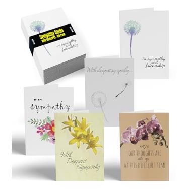 Imagem de Cartas de simpatia sortidas, pacote com 100, 10,16 x 15,24 cm, 5 designs de capa, em branco, da Better Office Products, com envelopes, pacote com 100