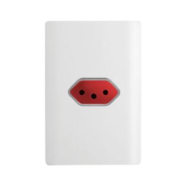 Imagem de Tomada 2P+T Horizontal de 20 Ampères Vermelha da Linha Novara - 1200/44 - DICOMPEL