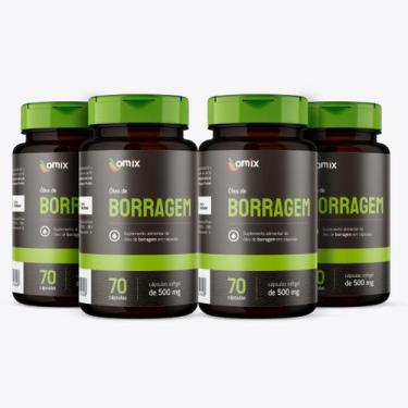 Imagem de Kit 4x - Óleo de Borragem (500 mg) - 70 cápsulas - Omix