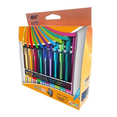Imagem de Caneta esfer cores e sentimentos c/ 10 cores 971202 Bic