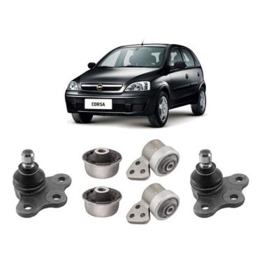 Imagem de Kit 4 Bucha 2 Pivô Suspensão Dianteira Corsa 2005 2006 07