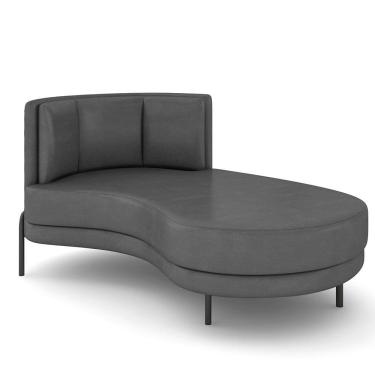 Imagem de Sofá Chaise Longue Sala de Estar Living Lucca Direito D02 Corano Cinza C-03 - Lyam Decor