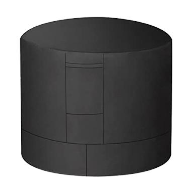 Imagem de Capa para ar condicionado Little World capa de ar condicionado grande e resistente Veranda universal inverno CA para padrão americano móveis ar condicionado central ar condicionado ventilação exterior cobertura total (redonda) 86,36 x 76,2 cm, preta