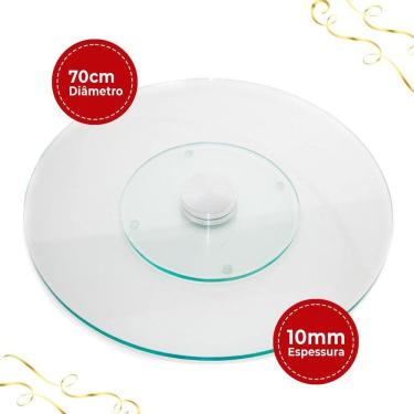 Imagem de Prato Giratório Decorativo Vidro Temperado 10Mm Incolor 70Cm
