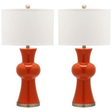 Imagem de Abajur Luminária de Mesa em Cerâmica, Estilo Tradicional com 76 cm de Altura para Quarto, Sala de Estar e Escritório, 2 Un, 110V 100W