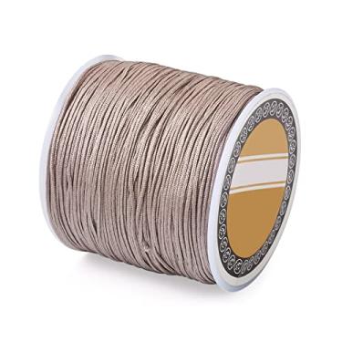 Imagem de Cordão de nylon 100 m de 0,8 mm, rosado, marrom, chinês, nó de rabo, macramê para fazer joias, materiais de embrulho Kumihimo, artesanato faça você mesmo