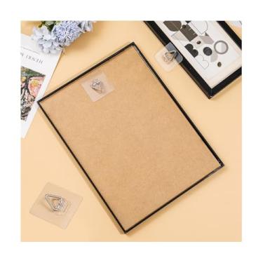 Imagem de Cabides de placa de parede para exibição - 20 peças de cabides adesivos invisíveis - Ideal para pratos decorativos, molduras de fotos, obras de arte - 7 cm