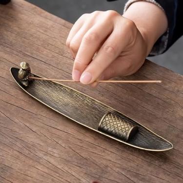 Imagem de Suporte de incenso - Queimador de incenso para casa, apanhador de cinzas, suporte de incenso para barco de pesca de pescador, decoração de casa