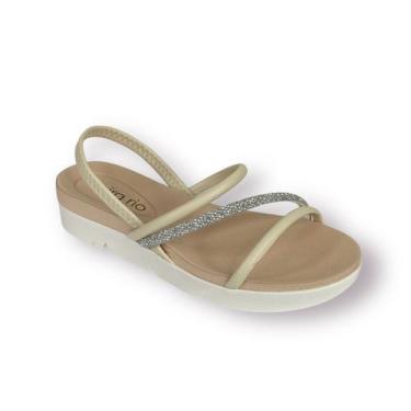 Imagem de Sandalia Papete Feminina Ultra Conforto Beira Rio 8387530, Creme, Cris