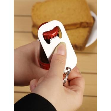 Imagem de Abridores de garrafas de aço inoxidável chaveiro masculino cerveja refrigerante para iniciantes pingente portátil, 5 * 3 cm