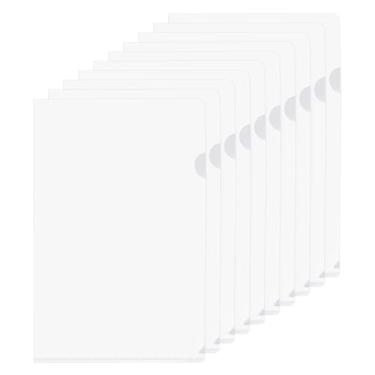 Imagem de Pastas tipo L pacote com 10 bolsos de plástico A5 para projetos de arquivos de papel transparente para escritório, fosco