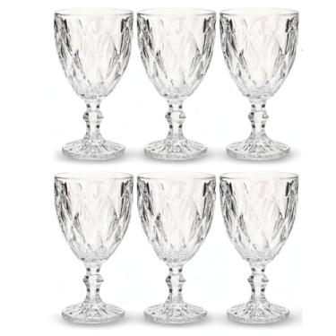 Imagem de Conjunto de 6 Taças de Vidro Estilo Diamante, 330ml, Vidro Grosso, Bico de Jaca, para Água, Suco e Vinho (4)