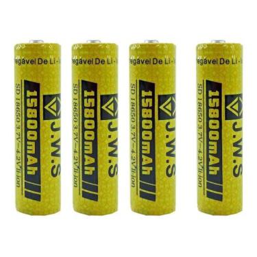 Imagem de Baterias 18650 4,2v 15800mah Jyx JWS Com Chip Lanterna Recarregável