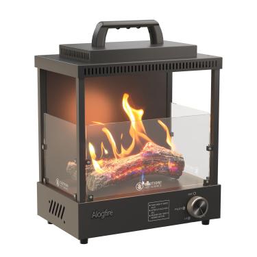 Imagem de Alogfire Fogueira portátil a gás, aquecedor a gás propano de 8200 BTU e tigela de fogo de mesa com chama real ao ar livre com proteção de segurança para acampamento, pesca, caminhadas