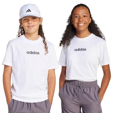 Imagem de Camiseta Adidas Essentials Logo Linear Juvenil - Branco 7-8-Masculino