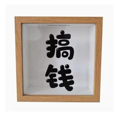 Imagem de ZABEES Cofrinho visível de vidro cofrinho cofrinho armazenamento e exibição de moldura de foto mesa de exibição casa ornamentos criativos presentes