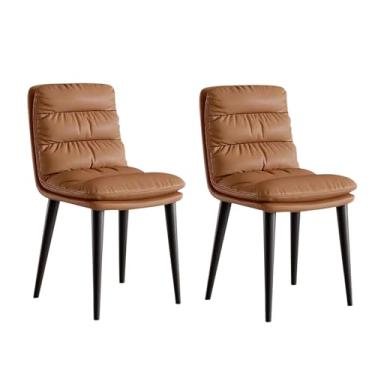 Imagem de Cadeiras de jantar estofadas modernas conjunto de 2 confortáveis cadeiras de cozinha de couro para mesa cadeiras brancas de sala de jantar
