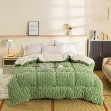 Imagem de Cobertor de inverno macio de lã de cordeiro, edredom quente engrossado dupla face, colcha de inverno de lã de cama de caxemira para clima frio, amarelo, 180 × 220 cm