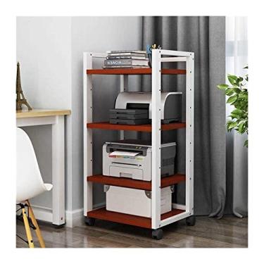 Imagem de GAORUIFENG Gabinete de impressora de mesa de impressora 4 camadas suporte de impressora removível de metal prateleira prateleira gaveta suporte de impressora armazenamento e organização de escritório