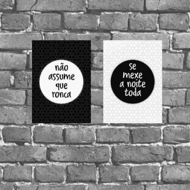 Imagem de Kit 2 Placas Decorativas Frase Casal Humor 18X27Cm - Quadros On-Line