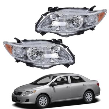 Imagem de Headlights Assembly Silver Headlamp Replacement for 2009-2010 Corolla Driver and Passenger Side with Amber Corner 8115002670, 8111002670, 8115002680, 8111002680