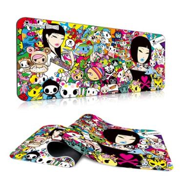 Imagem de Tokidoki Unicorno Mouse Pad Grande Gaming Computador Mouse Pad Teclado Estendido Acessórios de Mesa para Computador de Escritório Laptop (Tokidoki B 89.9 * 39.9 cm)