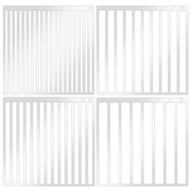 Imagem de FREEBLOSS 4 peças de régua quadrada de pintura de diamante para alinhamento preciso de broca de aço inoxidável ferramenta de alinhamento de broca de ponto de diamante para artesanato de arte DIY