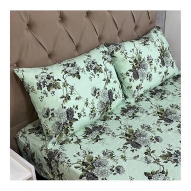 Imagem de Jogo Lençol Queen Size 3 Peças Estampado 150 fios C/Elástico e Fronha c/zíper Cama Box(Modelo - 1)